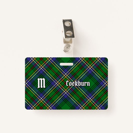 Clan Cockburn Tartan Badge (Voorkant met clip)