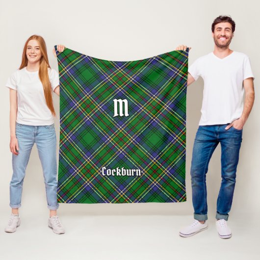 Clan Cockburn Tartan Fleece Deken (In situ)