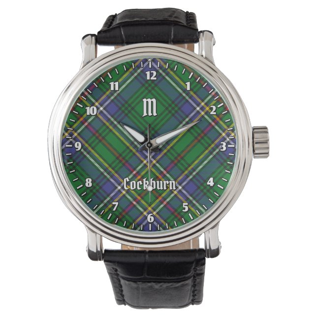 Clan Cockburn Tartan Horloge (Voorkant)