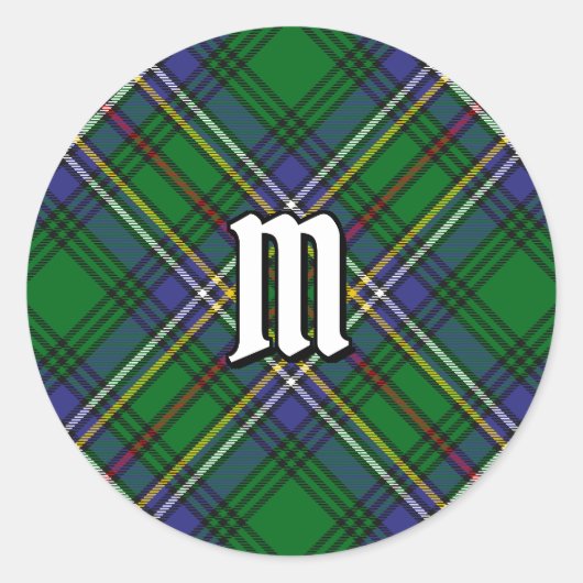 Clan Cockburn Tartan Ronde Sticker (Voorkant)