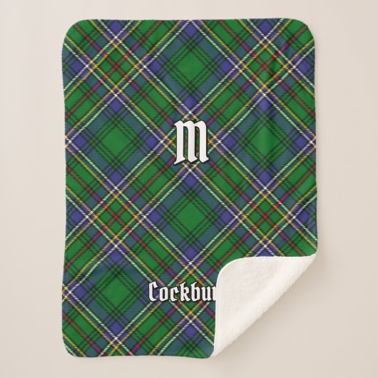 Clan Cockburn Tartan Sherpa Deken (Voorkant)