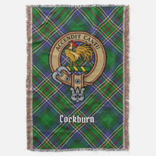 Clan Cockburn Wapen over Tartan Deken