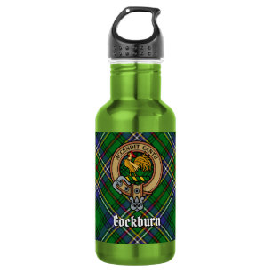 Clan Cockburn Wapen over Tartan Waterfles