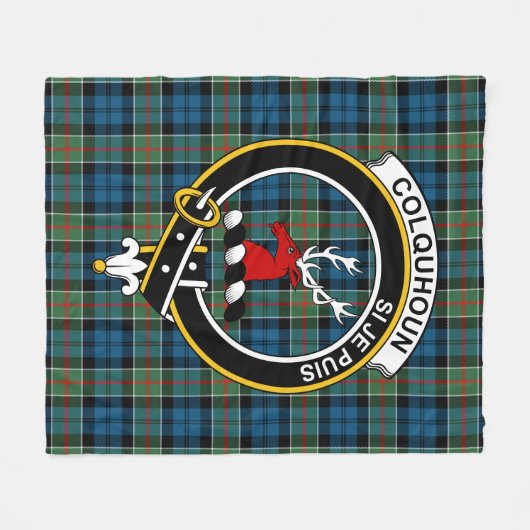 Clan Colquhoun Ancient Tartan Pset Fleece Deken (Voorkant (Horizontaal))