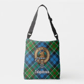 Clan Colquhoun Crest over Schotse Plaid Crossbody Tas (Voorkant)