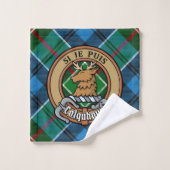 Clan Colquhoun Crest over Tartan Bad Handdoek (Wasdoekje)