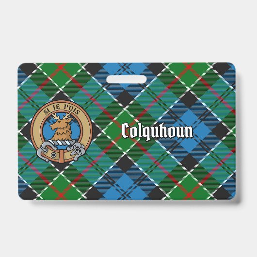 Clan Colquhoun Crest over Tartan Badge (Voorzijde)