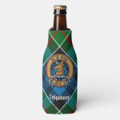 Clan Colquhoun Crest over Tartan Flesjeskoeler (Fles Voorkant)