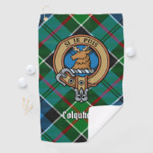 Clan Colquhoun Crest over Tartan Golfhanddoek (Insitu)