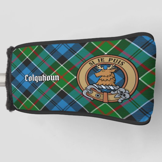 Clan Colquhoun Crest over Tartan Golfheadcover (Voorkant)