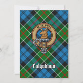 Clan Colquhoun Crest over Tartan Kaart (Achterkant)