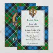 Clan Colquhoun Crest over Tartan Kaart (Voorkant / Achterkant)