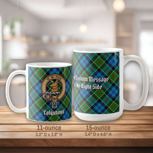 Clan Colquhoun Crest over Tartan Koffiemok