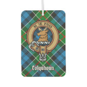 Clan Colquhoun Crest over Tartan Luchtverfrisser (Voorkant)