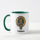 Clan Colquhoun Crest over Tartan Mok (Links)