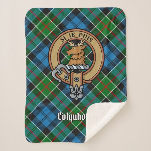 Clan Colquhoun Crest over Tartan Sherpa Deken (Voorkant)