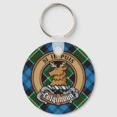 Clan Colquhoun Crest over Tartan Sleutelhanger (Voorkant)