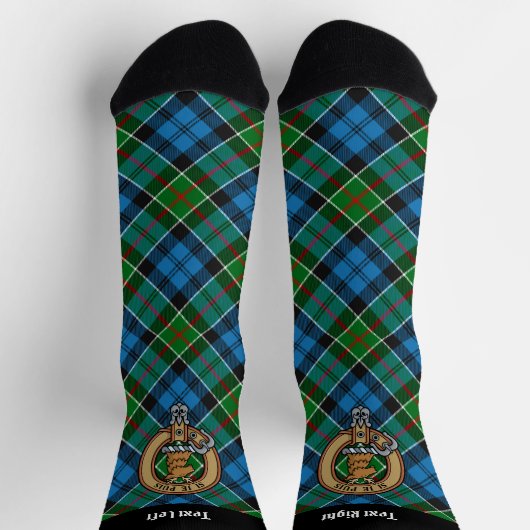Clan Colquhoun Crest over Tartan Sokken (Top)