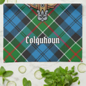 Clan Colquhoun Crest over Tartan Theedoek (Gevouwen)