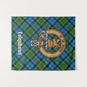 Clan Colquhoun Crest over Tartan Wandkleed (Voorkant (horizontaal))