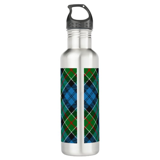 Clan Colquhoun Crest over Tartan Waterfles (Achterkant)