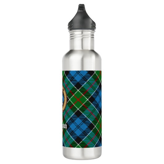 Clan Colquhoun Crest over Tartan Waterfles (Rechts)