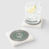 Clan Colquhoun Crest & Tartan Knot Stenen Onderzetter (Zijkant)