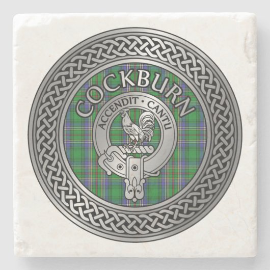 Clan Colquhoun Crest & Tartan Knot Stenen Onderzetter (Voorkant)