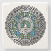 Clan Colquhoun Crest & Tartan Knot Stenen Onderzetter (Voorkant)