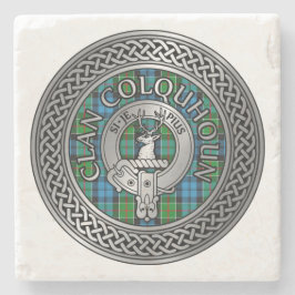 Clan Colquhoun Crest & Tartan Knot Stenen Onderzetter
