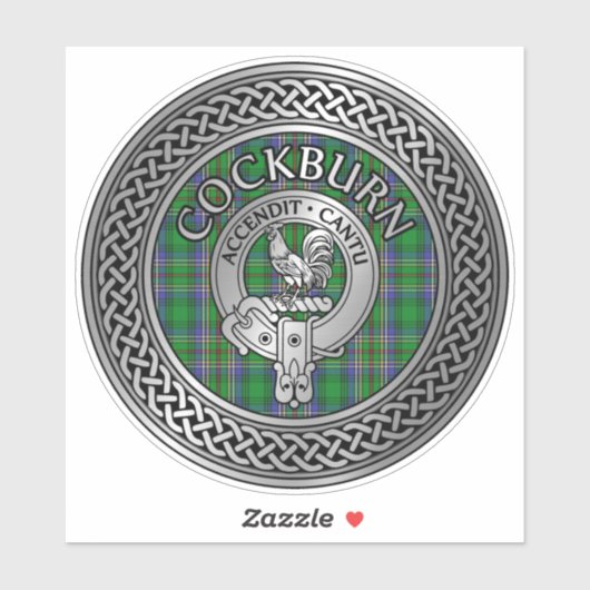Clan Colquhoun Crest & Tartan Knot Sticker (Vel)
