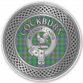 Clan Colquhoun Crest & Tartan Knot Sticker (Voorkant)