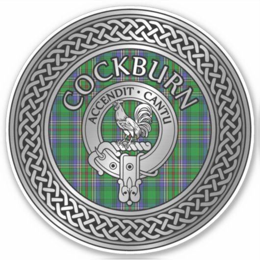 Clan Colquhoun Crest & Tartan Knot Sticker (Voorkant)