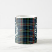 Clan Colquhoun Donkerblauw Tartan Monogram Koffiemok (Center)