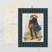 Clan Colquhoun  Illustratie Tartan Lijst Briefkaart (Voorkant / Achterkant)