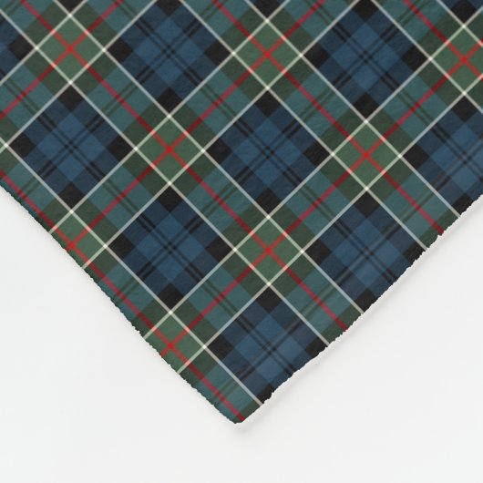 Clan Colquhoun Marine Blauw en Rode Tartan Fleece Deken (Hoek)
