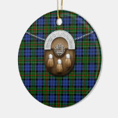 Clan Colquhoun Tartan en Sporran Keramisch Ornament (Links)