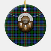 Clan Colquhoun Tartan en Sporran Keramisch Ornament (Achterkant)