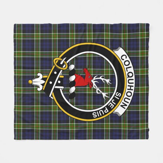 Clan Colquhoun Tartan Pset Fleece Deken (Voorkant (Horizontaal))