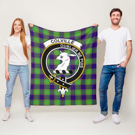 Clan Colville Tartan Pset Fleece Deken (In situ)