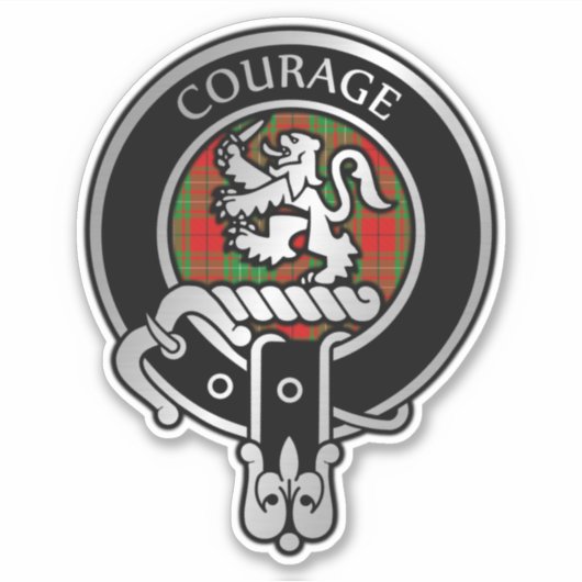 Clan Comyn | Cumming Crest & Tartan Sticker (Voorkant)
