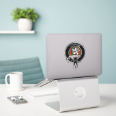 Clan Comyn | Cumming Crest & Tartan Sticker (Laptop op bureau)
