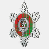 Clan Comyn | Cumming Crest & Tartan Tin Sneeuwvlok Ornament (Rechts)