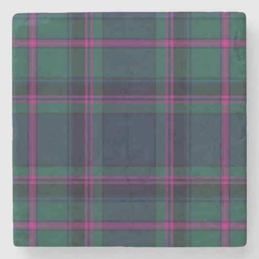 Clan Cooper Tartan Pset Stone Onderzetter (Voorkant)