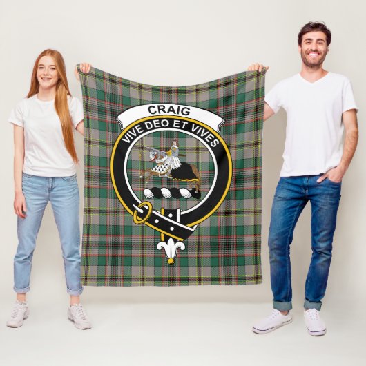 Clan Craig Ancient Tartan Pset Fleece Deken (In situ)