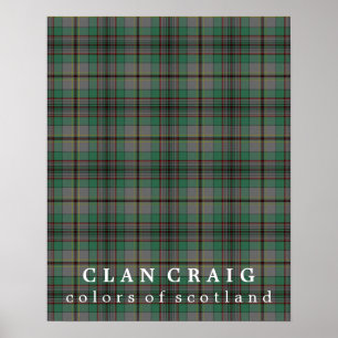 Clan Craig Colors of Scotland Tartan Poster