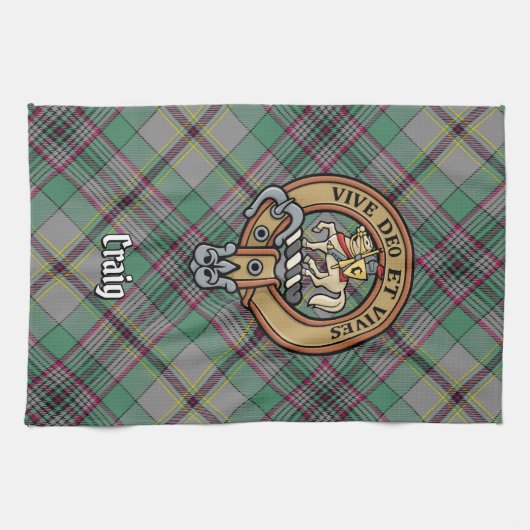 Clan Craig Crest Kitchen Towel Theedoek (Horizontaal)