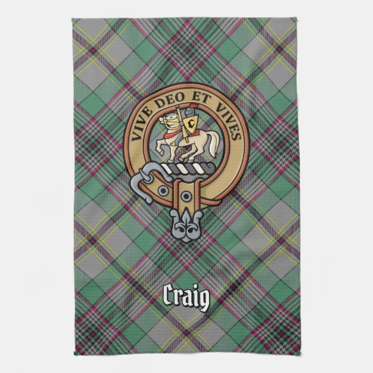 Clan Craig Crest Kitchen Towel Theedoek (Verticaal)