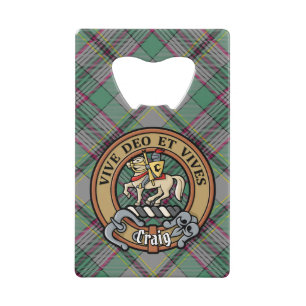 Clan Craig Crest over Tartan Creditkaart Flessenopener