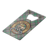 Clan Craig Crest over Tartan Creditkaart Flessenopener (Voorkant Gekanteld)